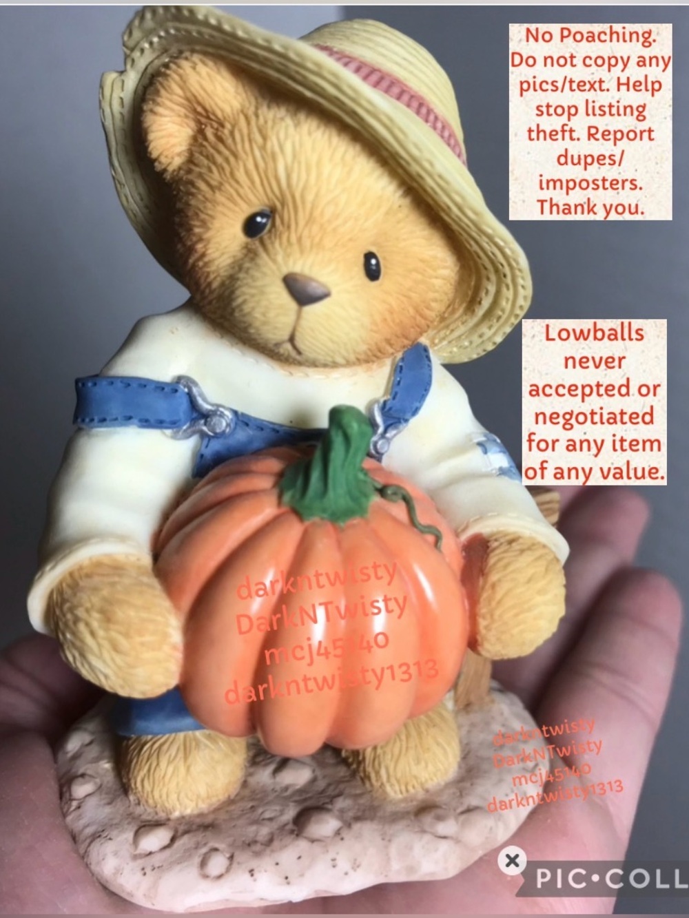 BNIB Enesco Cherished Teddies Ed There’s a patch in my heart for you Pumpkin...